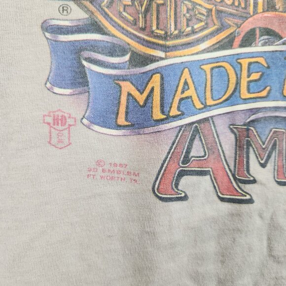 VTG 3D Emblem Harley Davidson Shirt Extra Large 80s Bald Eagle Single Stitch - Picture 2 of 14